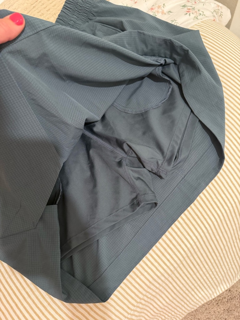 Apana Slate Blue Drawstring Mini Skort - Picture 3 of 3